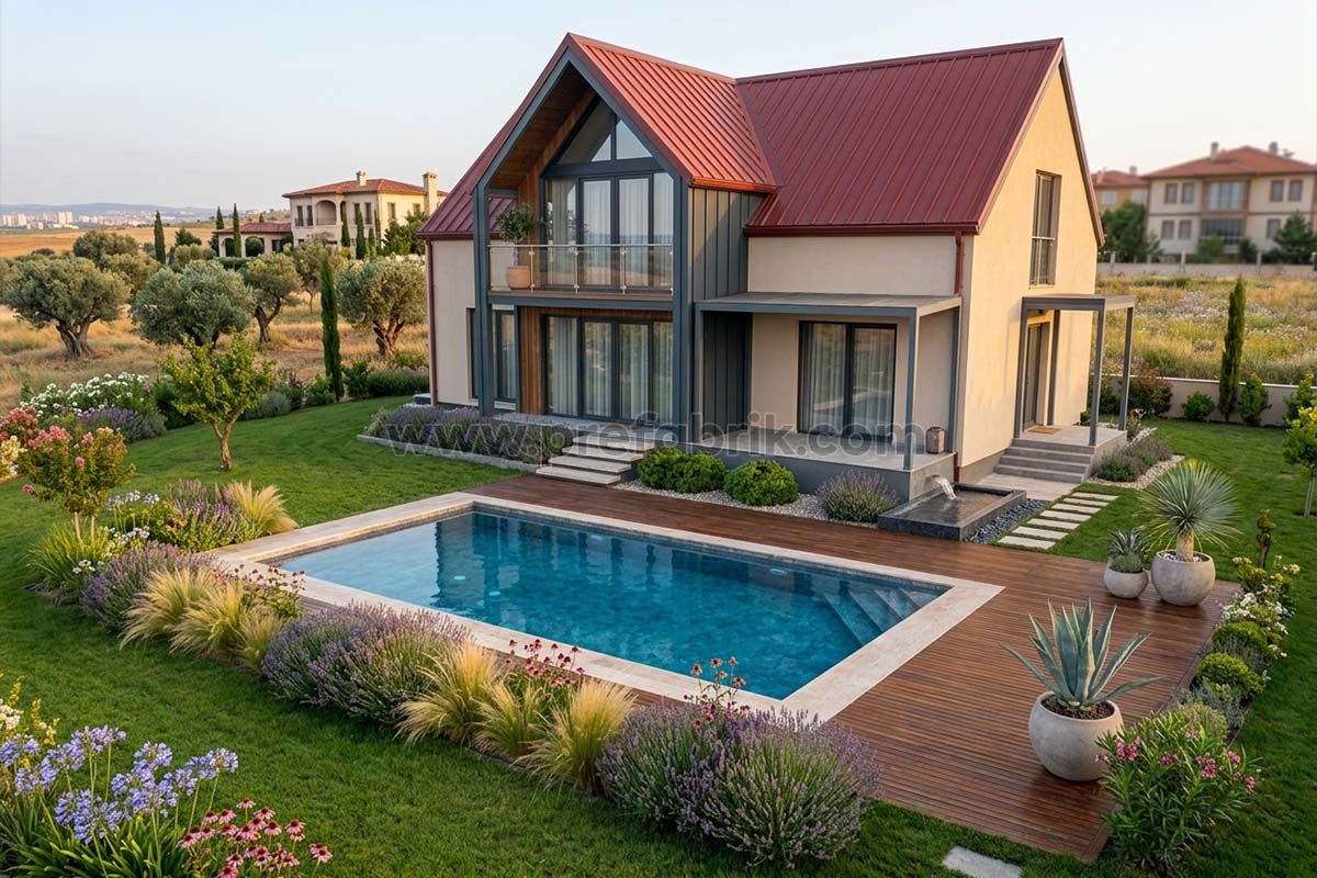 prefabrik evlerde bahçe peyzaj tasarımları